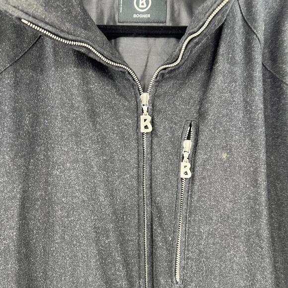 Bogner Goan Thylmann Charcoal Gray Wool Zip Front Coat Jacket Mens Size 44 - Picture 3 of 16